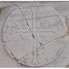 Long cross with circular frame located at the Church of Mary